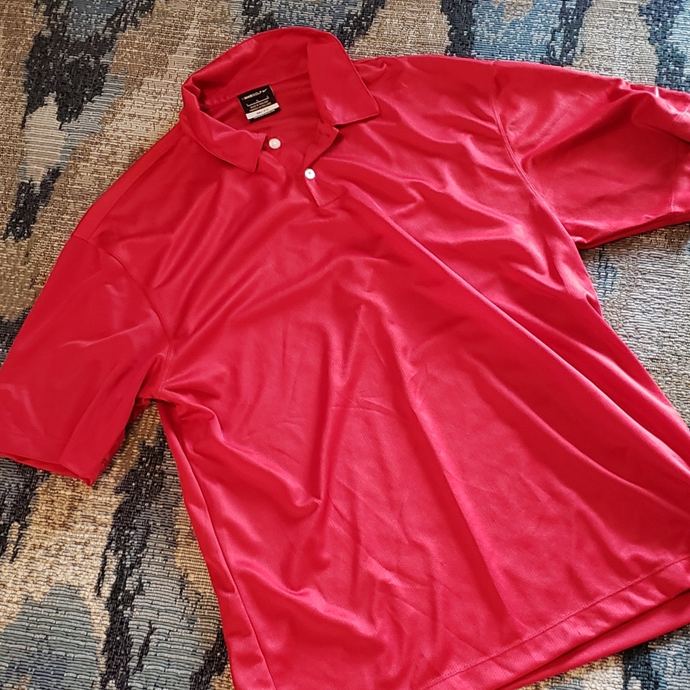 Red Nike dry fit men's polo size large nwot